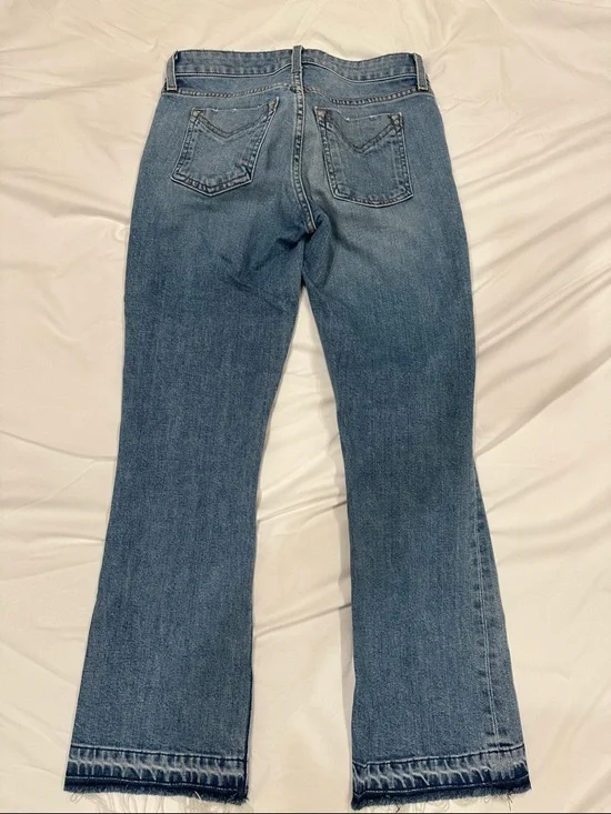 Derek Lam denim blue Distressed Patchwork Bootcut Jeans - Picture 3 of 6